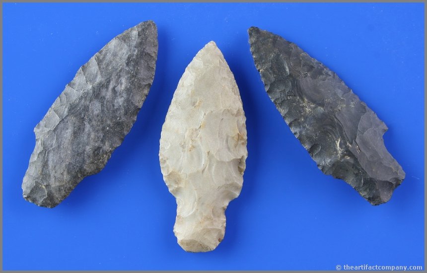 3 Outstanding Adenas: Biggest measures 2 3/4 inches. All excellent examples. Various Ohio materials including Coshocton. All Ex- Rob Dills.