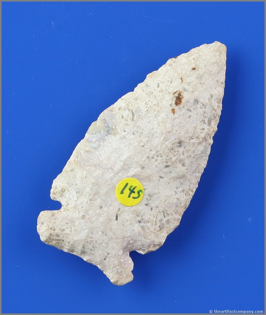 2 5/16" Sublet Ferry: Cream and tan fossil chert. Well executed. Ex- Rob Dills.