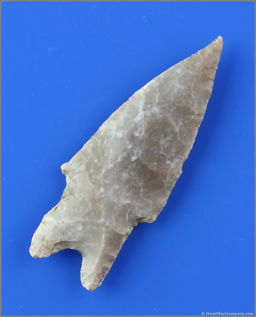 3" Highly Translucent Pedernales: Texas Classic. Well patinated Edwards Plateau Chert with super translucency. Ex- McIntosh Collection. Travis Co., Texas.