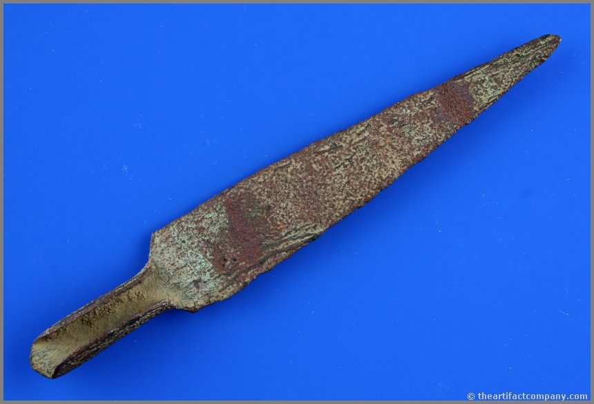 6" Socketed Copper Spear: Super nice example found by Ernest Schug in Jefferson Co., Wisconsin. Glacial Drift Copper.