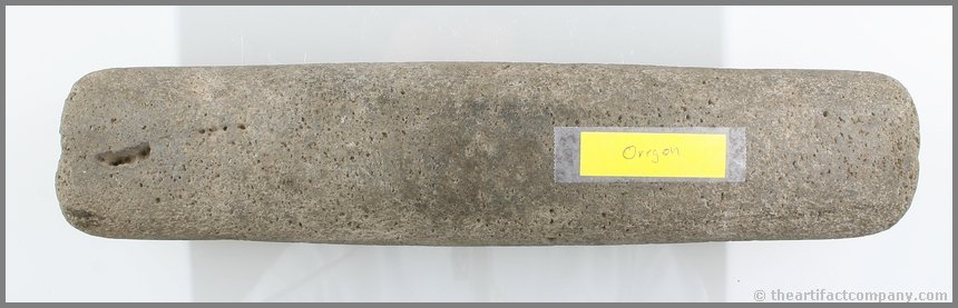 12 1/4" NW Coast Roller Pestle: Large gray hardstone example from Oregon. Nice polish/usewear.