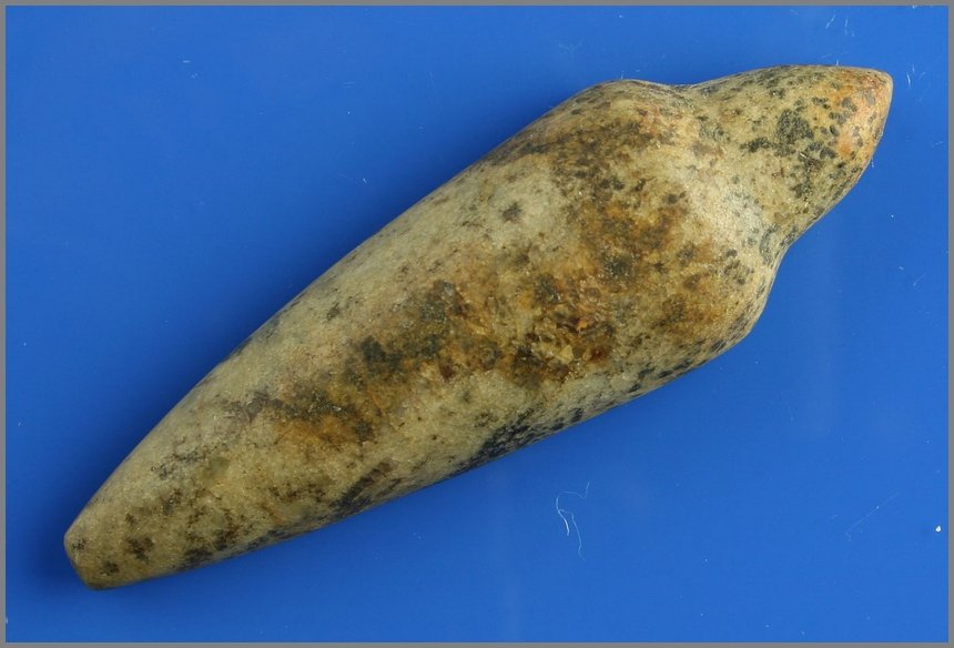 4 3/16" Lizard Effigy - Anderson COA: Wayne Co., Ohio example in polished granite found by Red Lewis near Smithville . Anderson COA