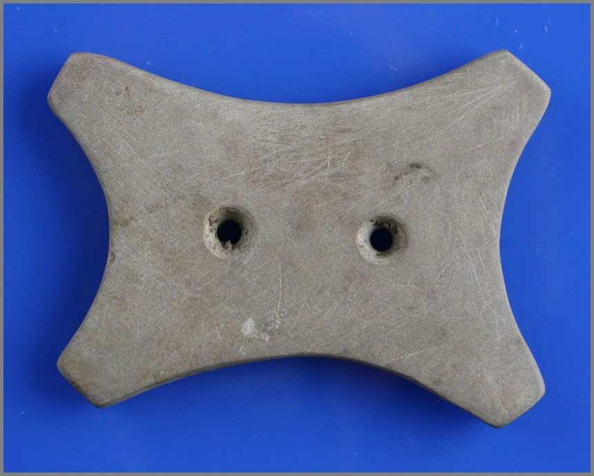 3 1/4" Quadriconcave Gorget: Sandstone example from Ohio. Nice!