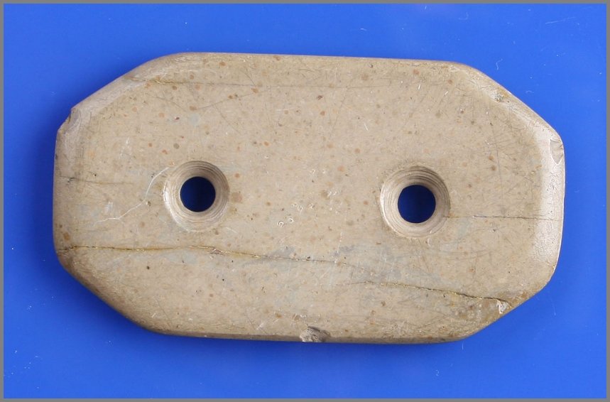 2 5/8" Gorget: Ohio Pipestone example with a high degree of polish, probably Mississippian in age.