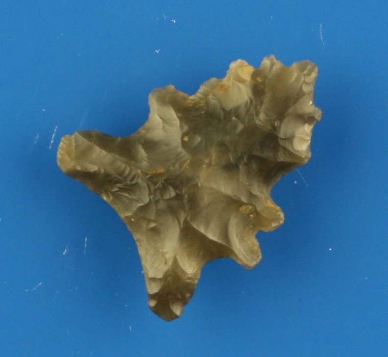 1 1/8" San Jose: Recovered from Southwestern Colorado in the 1950's. Formerly of the Robert White Collection. High grade dark -gray flint.