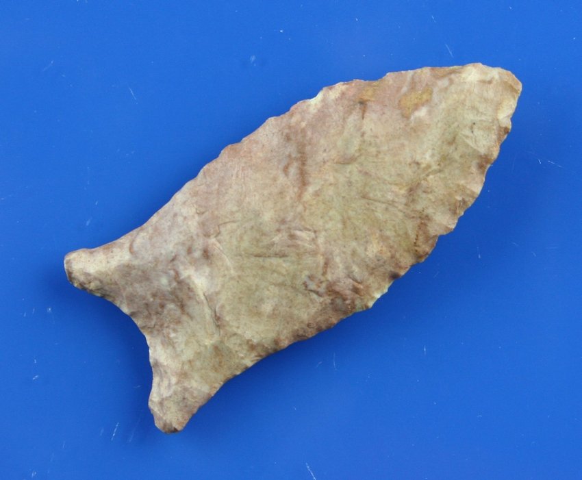 2 7/16" Beaver Lake: Nice example in Fort Payne Chert. This naturally reddish form of Fort Payne is typically found in Pulaski Co., Kentucky and surrounding counties. Nice!