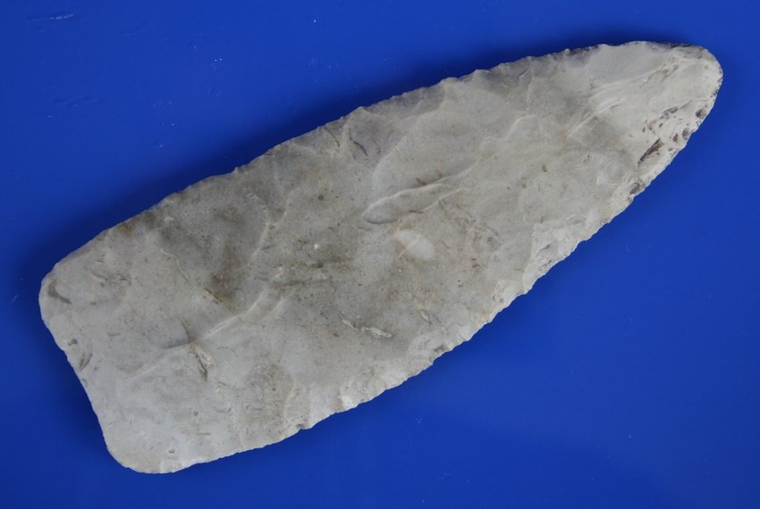 5 1/2" San Gabriel Blade - Jackson COA: Very thin. Pretty two toned chert. Central Texas.