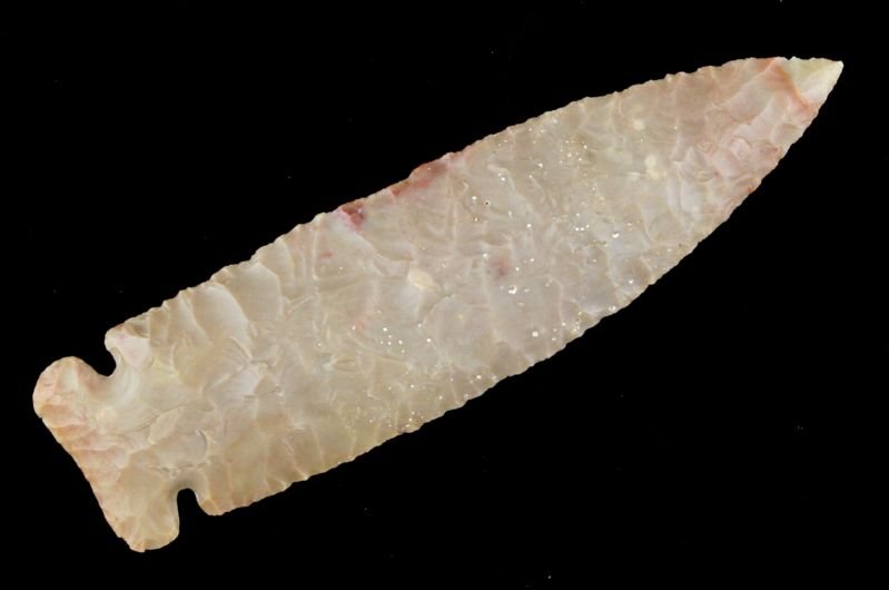 4 3/8" Carter Cave Big Sandy: Amazing example. Crafted of beautiful Carter Cave Flint. Found in Wayne County, West Virginia. Ex- Jacob Glen Collection.