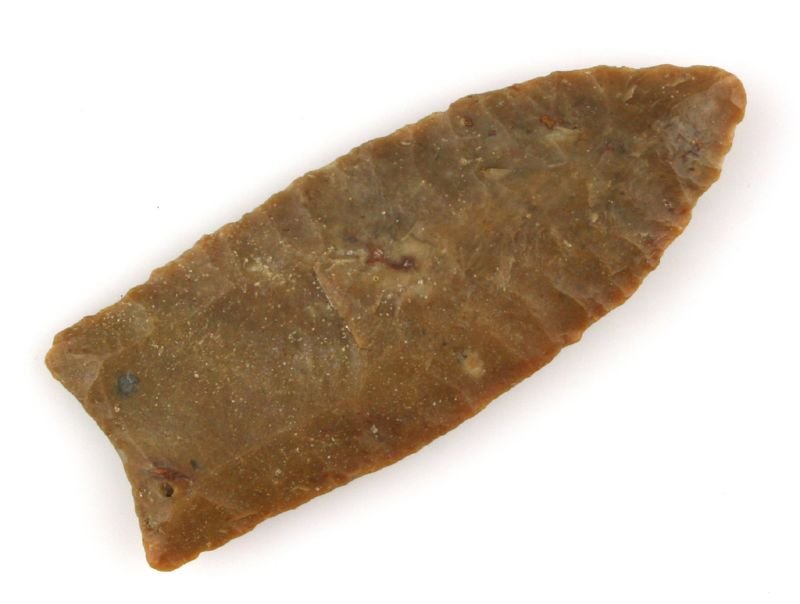 3 3/16" Carter Cave Clovis - Jackson G-9 COA: Perfect deep flutes, extend 40% on each side. Nice translucency around the perimeter. Found in Hart County, Kentucky. Ex- Robert Morgan and Ex- Frank Smith Collection. Jackson G-9 COA.