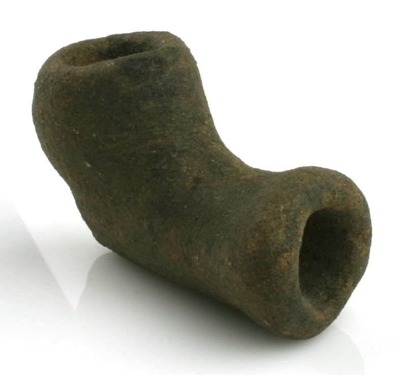 2 3/4" Face Effigy Pipe: Found near Plymoth, Marshall Co., Indiana. Fired Clay example. Nice!