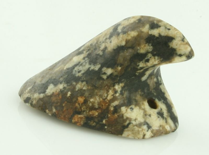 2" Popeye Bust Birdstone - w/ COA: Allen Co., Ohio example in Gneiss formerly of the Robert George Collection. COA from Bannerstone Tom.