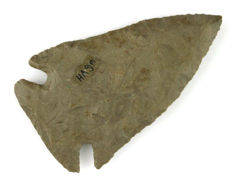 3 1/4" Kirk - Jackson COA: Really nice example from Obion Co., Tennessee. Dover Chert. Ex - Wood Collection. Jackson COA.