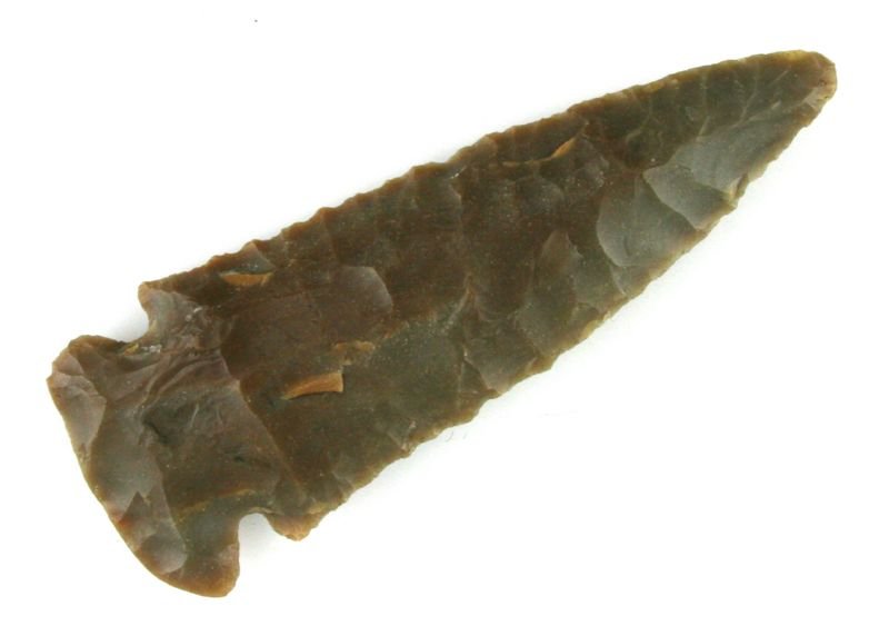 2 11/16" Dovetail: Nice Carter Cave flint example from Kentucky. Nice basal polish.