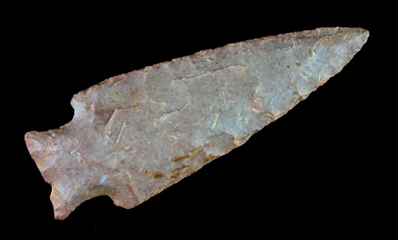 2 15/16" Kirk: Very pretty example in a purple mauve chert from Kentucky.