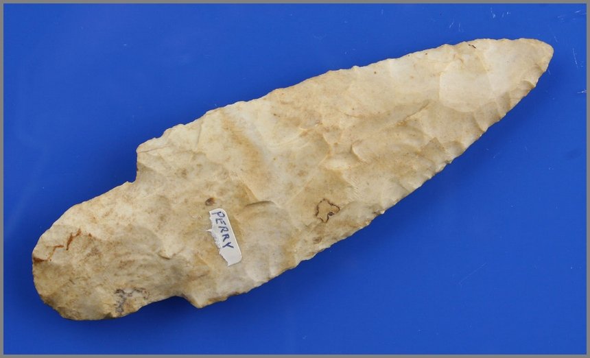 4 7/8" Adena: Cream chert example from Perry Co., Indiana. Nice and large!