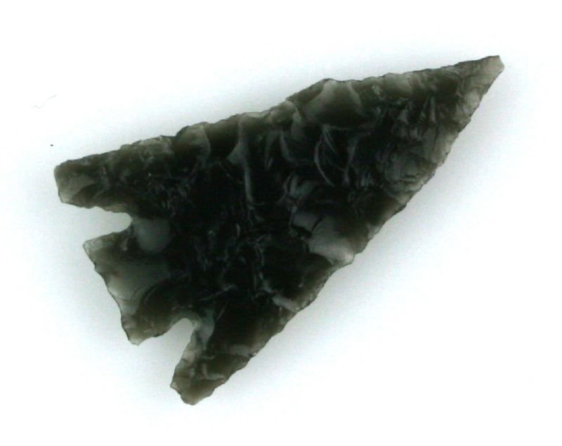 1 3/16" Translucent Obsidian Eastgate: Extra fine example. Great symmetry. Lake Co., Oregon. Ex- Reg Seely Collection.