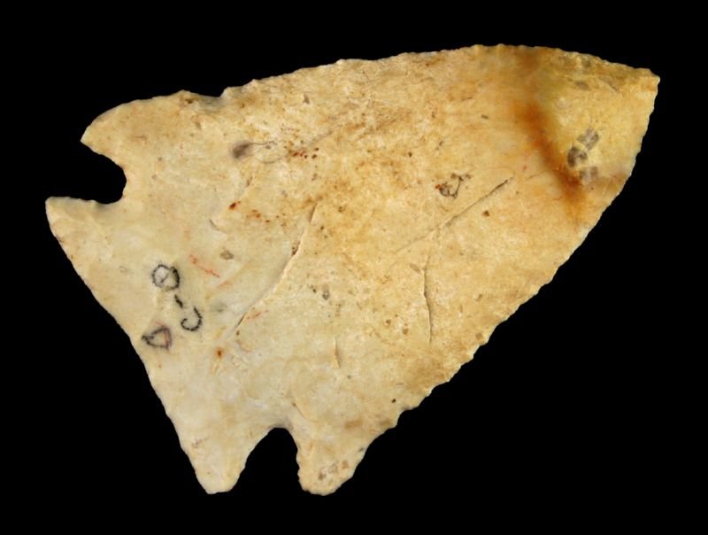 2 3/8" Pulaski: Nice burlington chert example from Schuyler Co., Illinois.