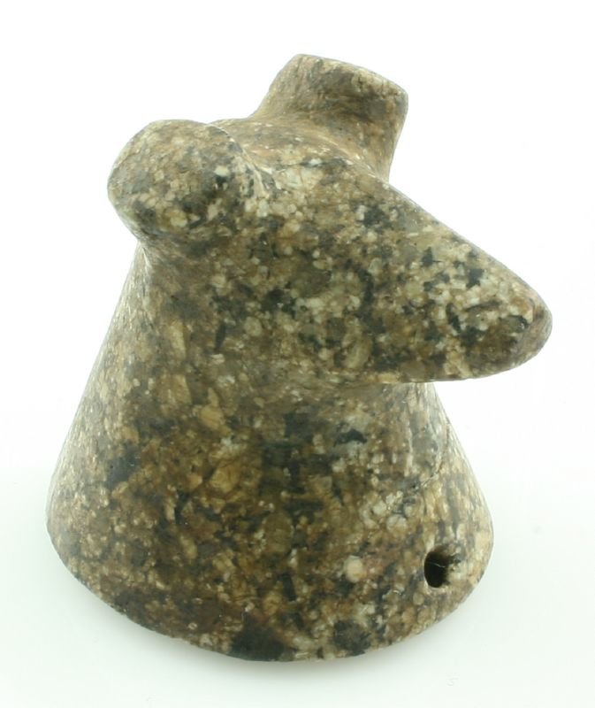 REPRO 2 3/8" Popeye Bust Birdstone: Granite example. Reproduction.