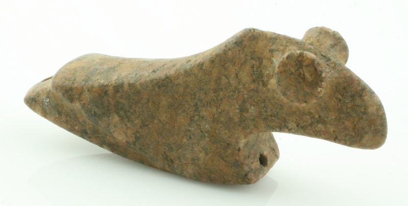 REPRO- 4 1/8" Popeye Birdstone: Granite example. REPRODUCTION.