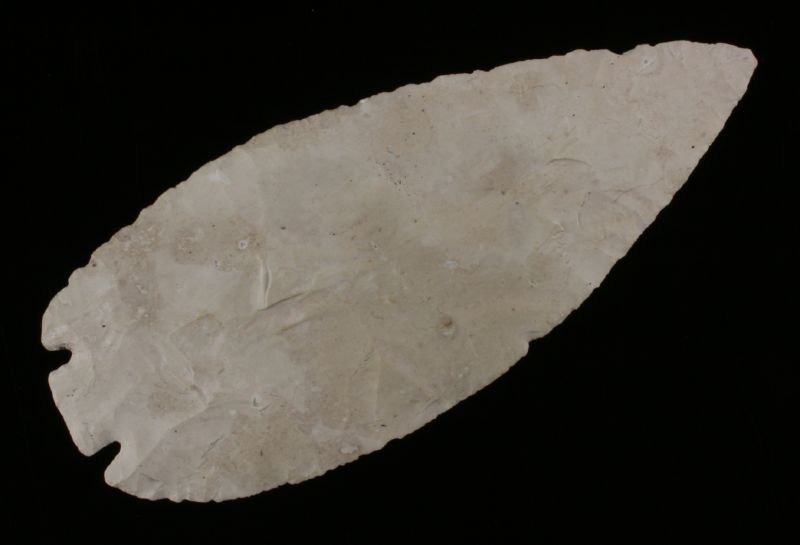 REPRO 7" Base Tang Knife: Reproduction example in cream flint. BIG!