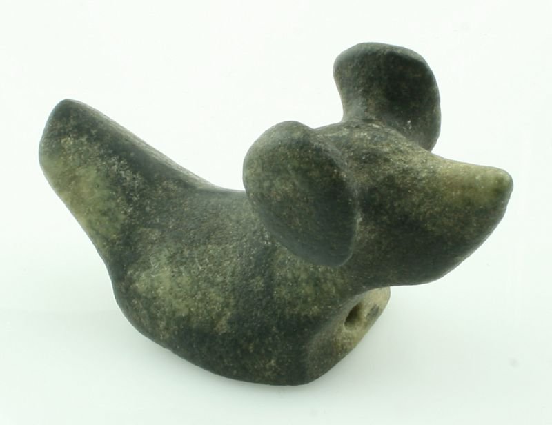 REPRO 2 1/2" Popeye Birdstone: Porphyry example with old colelctor label. Reproduction.