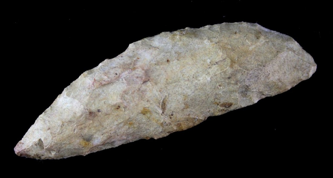 4 9/16" Paleo Crescent Knife: Uniface example from Central Kentucky. Brassfield Chert.