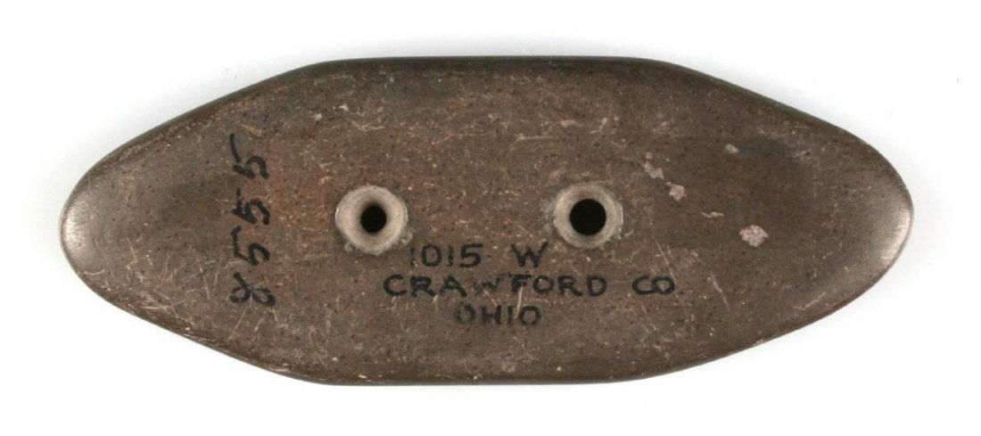 Ex Wehrle 3 15/16" Gorget 1015W: Crawford Co., Ohio example formerly of the Augustin Wehrle Collection in a brown slate. Nice!