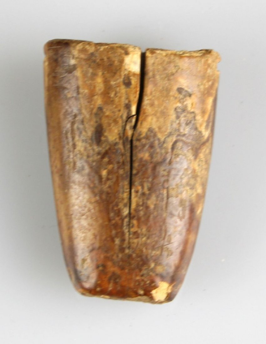 1 7/8" Alaskan Inuit Bone Needle Case: Nice example from the arctic. Good age.
