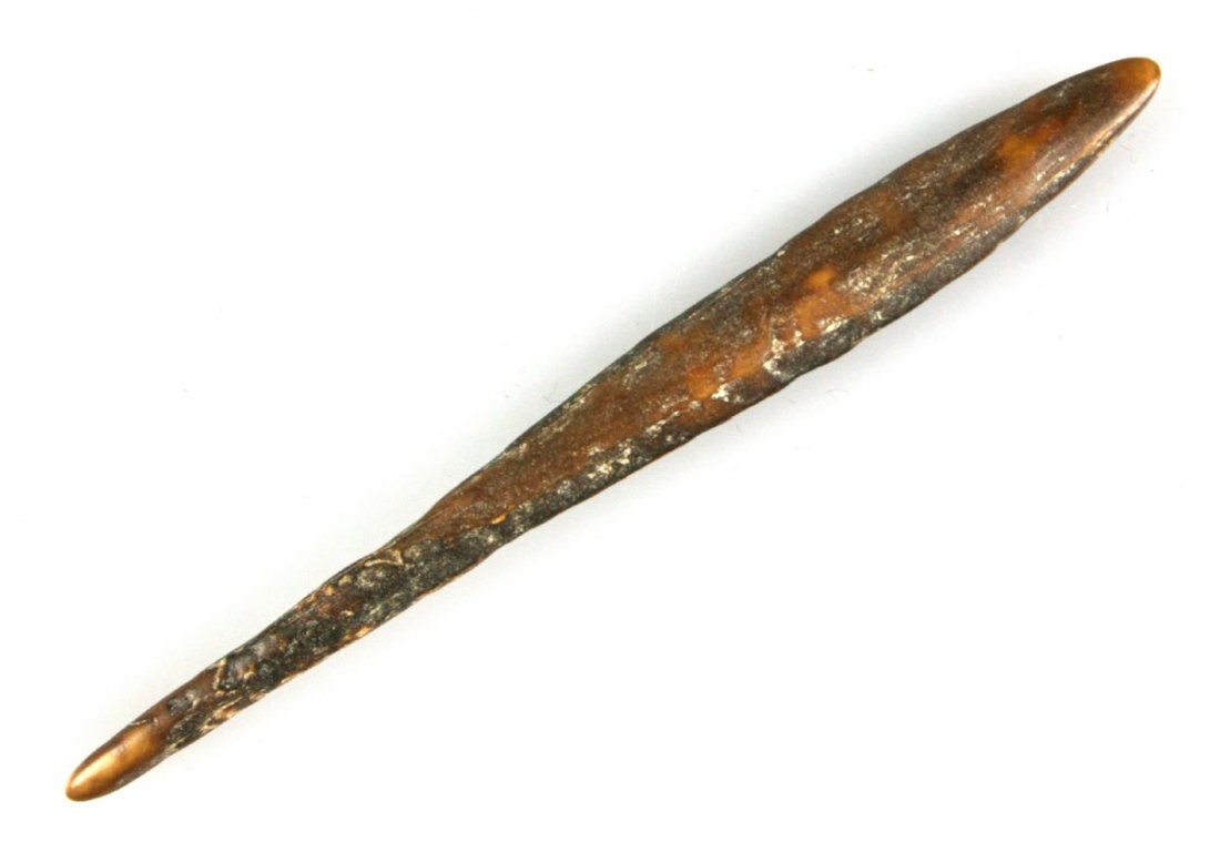 4 1/2" Alaskan Inuit Ivory Spearpoint: Nice long polished example. No sales to international or California residents.