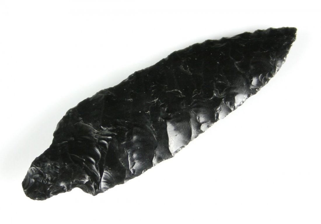 2 7/8" Parman: Obsidian example formerly of the Reg Seely Collection. Oregon.