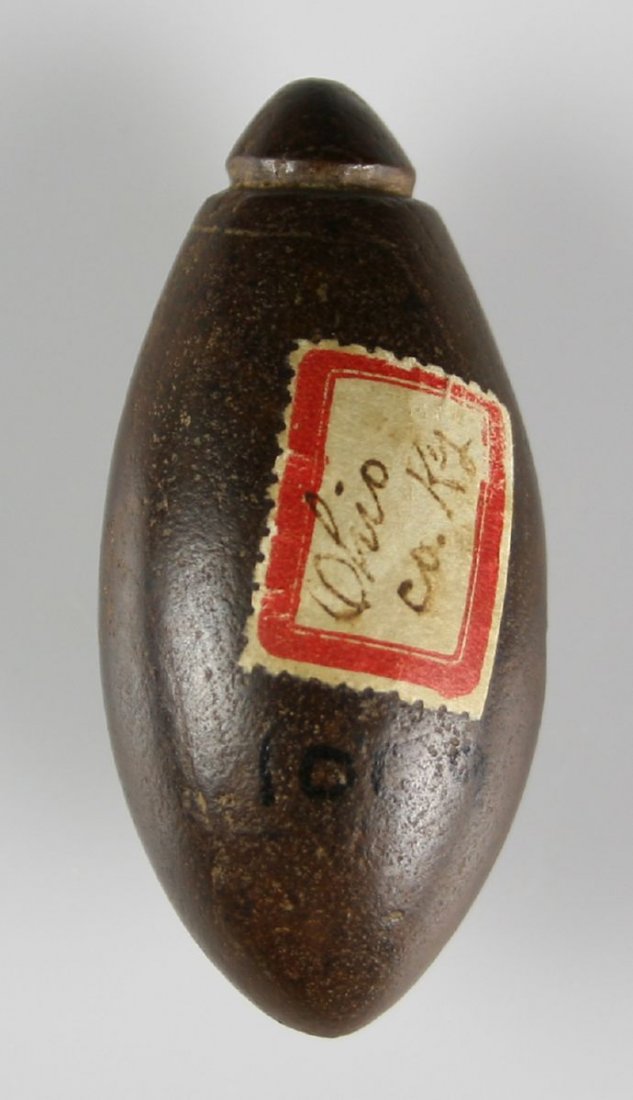 2 3/8" Plummet: Ohio Co., Kentucky example in brown slate.