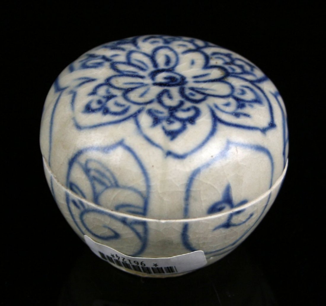 1 9/16" 15th Century Vietnamese Lidded Jar: Hoi-An shipwreck hoard. 15th-16th century AD.