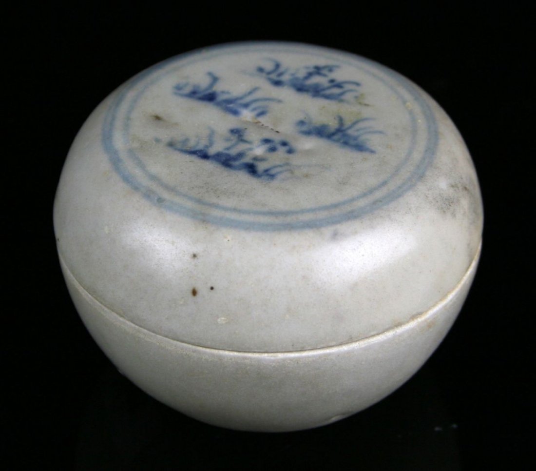 2 1/2" 15th Century Ceramic Lidded Jar - Hoi An Hoard: Recovered from a Vietnamese shipwreck near Hoi An, Quang Nam Province, Vietnam. 15th-16th century.