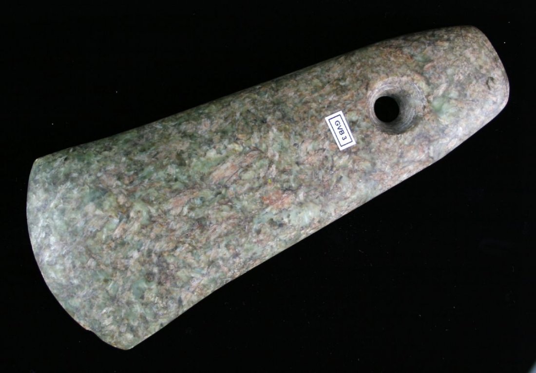 7 3/8" Chinese Jade Axe: Exact age unknown. Big and pretty.