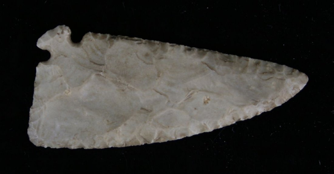 *Repro 3 3/8" Corner Tang Knife: Reproduction. Edwards Plateau Chert. Nice display example.