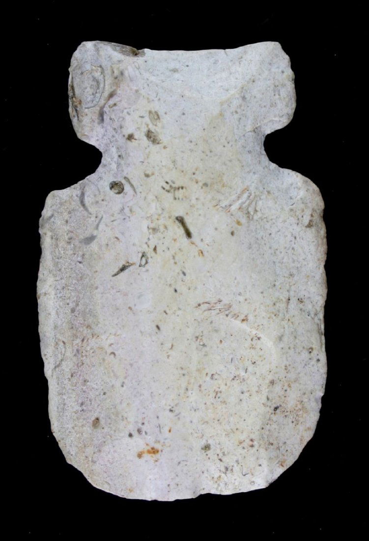 *Repro - 4 1/8" Flint Hoe: marked Pike CO., Illinois. Reproduction.