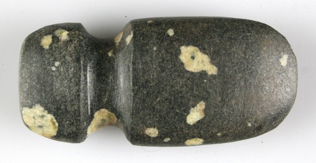 *Repro - 3 7/8" Full Groove Axe: Porphyry example marked Ross Co., Ohio. Reproduction.