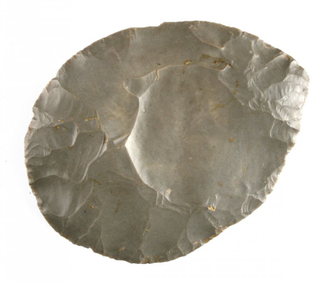 5" Cache Blade: Large Gray Hornstone blade finely made J.T. Collier Collection - Purchased in 1967 - Hanson,Texas Ex - Russell Long Collection T113/1795