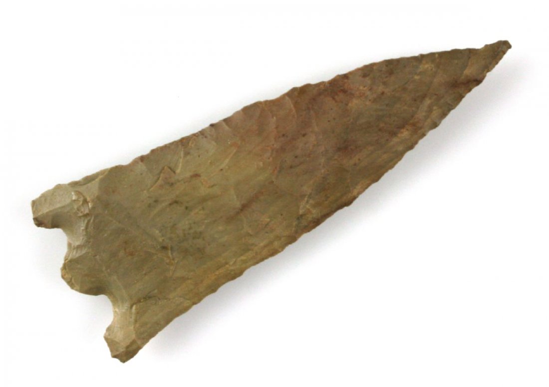 Superb 3 1/2" Eva - Stermer COA: Long and slender with a needle tip. Classic Buffalo River Chert. Found in Obion Co., Tennessee. Accompanied with a Stermer COA.