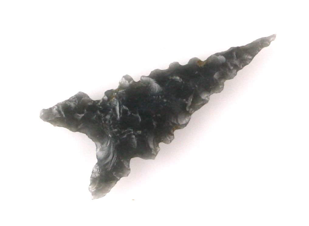 1 1/16" Desert: Obsidian example from Klamath Co., Oregon collected between 1950-1960 by Bob Rogers.