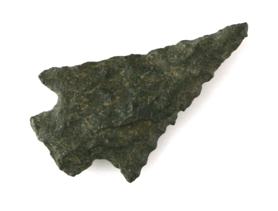 1 5/16" Stemmed Dart: Basalt example collected from Modoc or Lassen County California between 1950-1960. Ex - Humphries Collection.