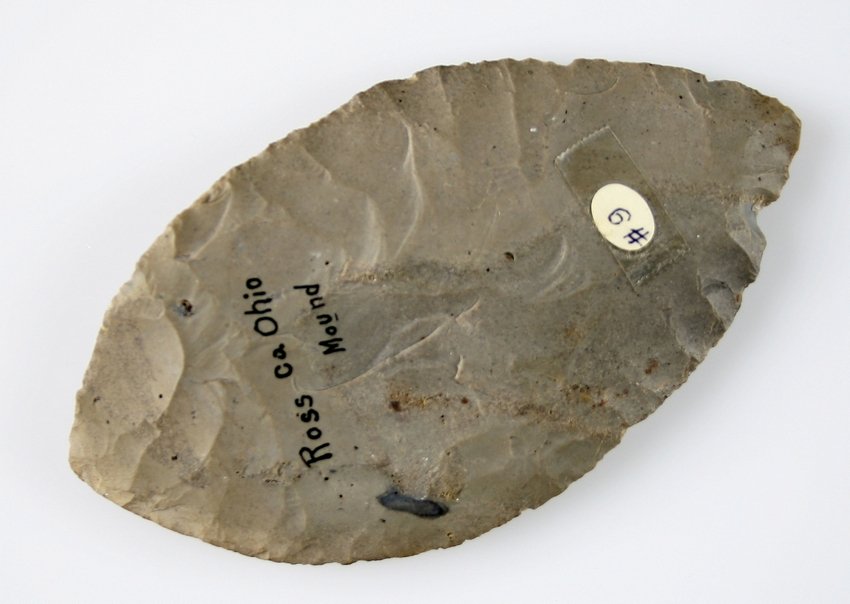 5 3/4" Hopewell Cache Blade - Jackson COA: Hornstone example from a Ross Co., Ohio Mound. Ex - Cowan Hood Collection.