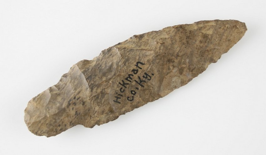 4 7/16" Adena - Jackson COA: Dover Chert example from Hickman Co., Kentucky. Ex - Cowan Hood Collection.