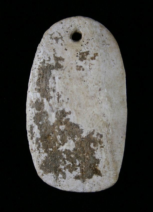 1 11/16" Shell Pendant: Nicely polished shell. Purchased from the J.T. Collier Collection in March of 1967 - Austin County, Texas Ex - Russell Long Collection T113/1561