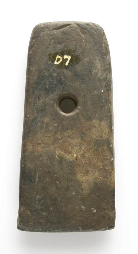 3 3/8" Adena Trapezoidal Pendant: Slate example. Good Mineralization Heny Neff Collection - Scioto County, Ohio Ex - Russell Long Collection d7