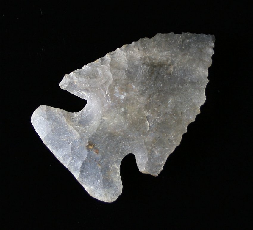 2 1/8" Thebes: Fossil chert example. Nice! Found near the Ralph Reese Farm - Grass Run South of Ada, Ohio Ex - Russell Long Collection 540