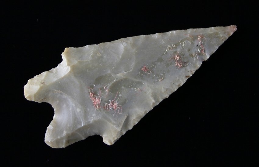 2 5/8" Pedernales: Edwards Plateau Chert. Found on a ranch just west of San Antonio, Texas Ex - Russell Long Collection T42/9