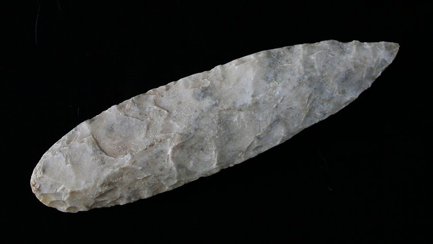 3 13/16" Lerma: Edwards Plateau Chert. Purchased from the J.T. Collier Collection in March of 1967 - Austin County, Texas Ex - Russell Long Collection T113/1071