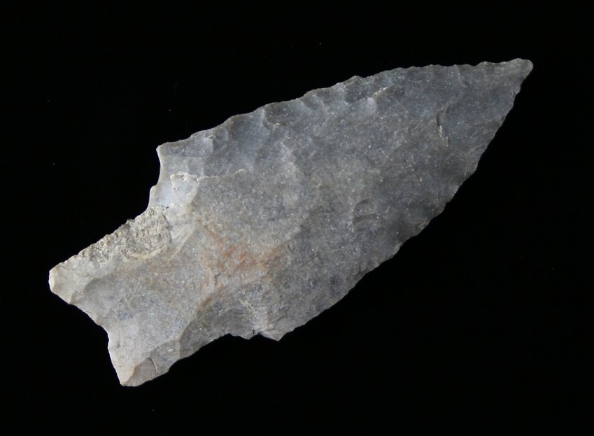 2 3/8" Pedernales: Edwards Plateau Chert. Found in Coryell County, Texas Ex - Russell Long Collection T127/2