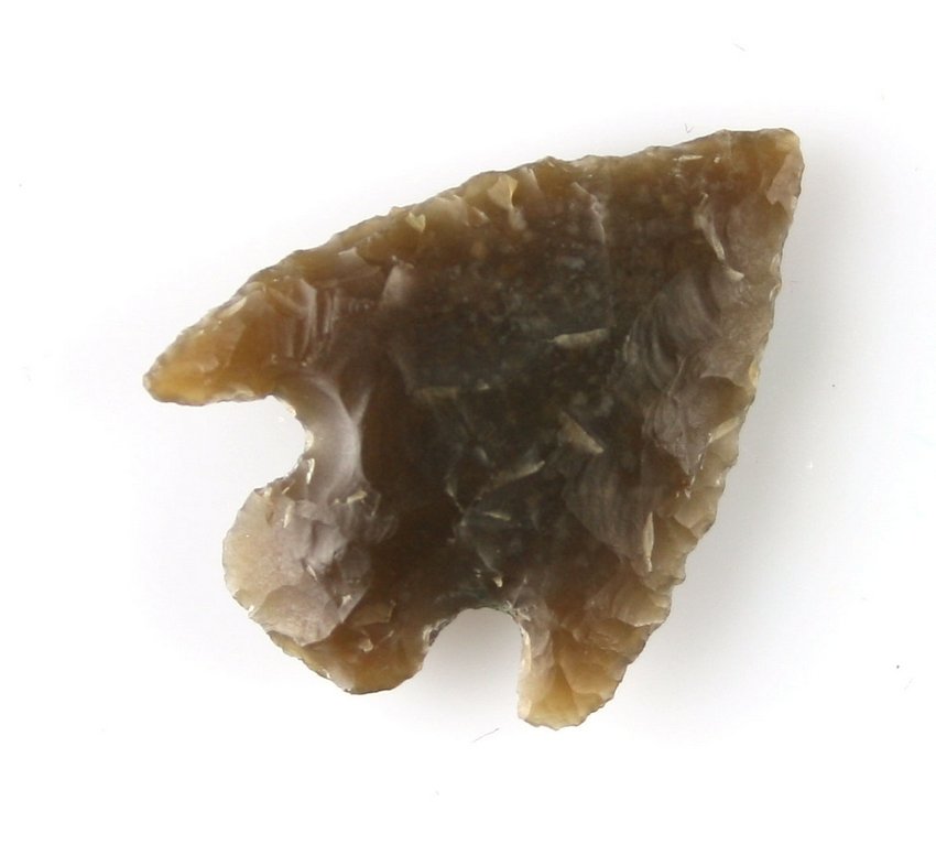 1 3/16" Bonham: High Grade translucent chert. Purchased from the J.T. Collier Collection in March of 1967 - Bell County, Texas Ex - Russell Long Collection T113/434